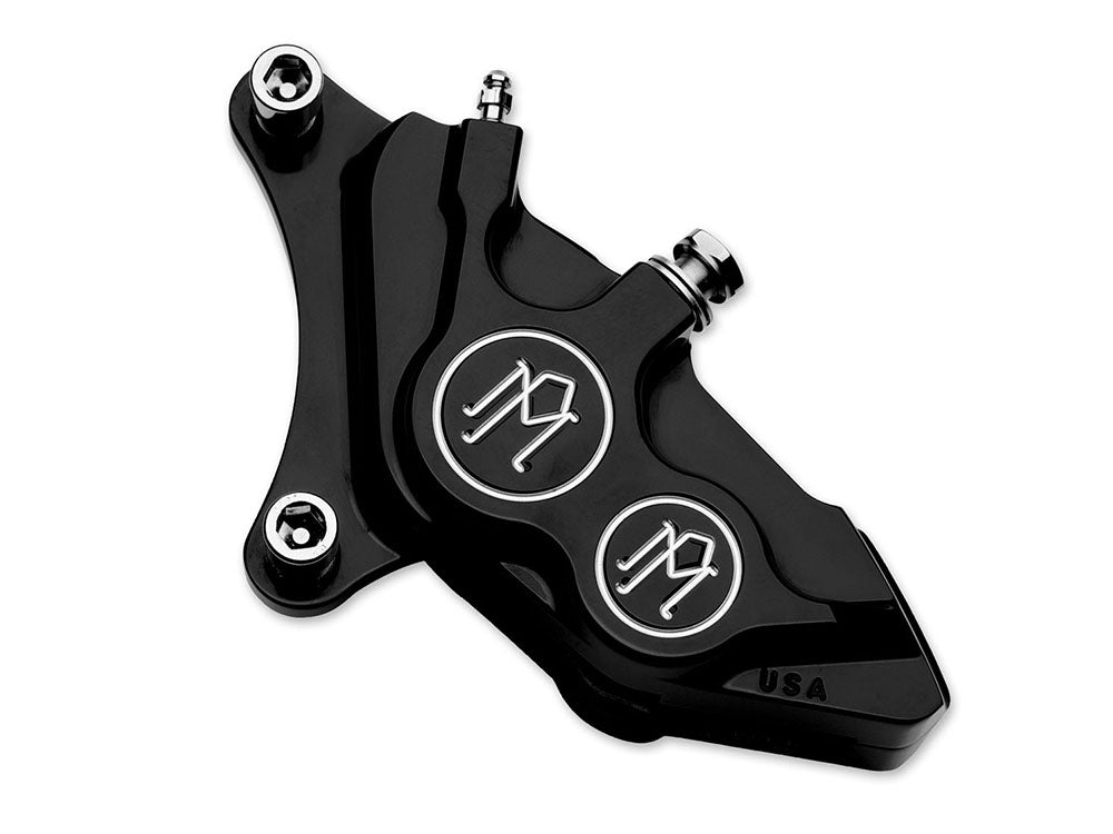 Right Hand Front 4 Piston Caliper - Black Contrast Cut. Fits most Big ...